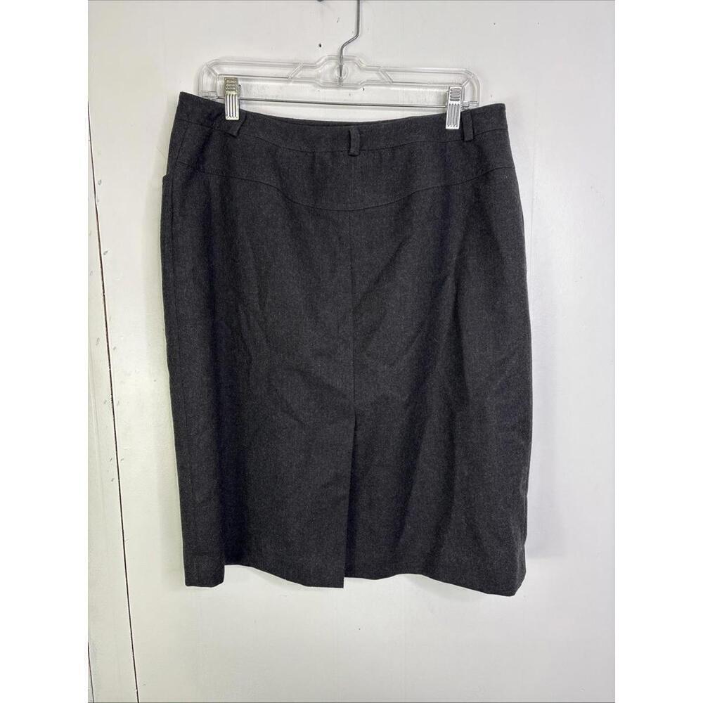 Talbots Skirt Womens 14 Wool Pencil Dark Gray Career Professional Corpcore